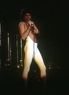 Prints of British rock band Queen perform in concert at the Forum on December 22, 1977 in Inglewood, California. (Photo by Richard Creamer/Michael Ochs Archives/Getty Images) Queen Unleashed: Queen Performing in LA