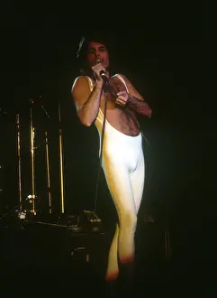 Prints of British rock band Queen perform in concert at the Forum on December 22, 1977 in Inglewood, California. (Photo by Richard Creamer/Michael Ochs Archives/Getty Images) Queen Unleashed: Queen Performing in LA