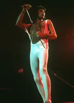 Prints of British rock band Queen perform in concert at the Forum on December 22, 1977 in Inglewood, California. (Photo by Richard Creamer/Michael Ochs Archives/Getty Images) Queen Unleashed: Queen Performing in LA