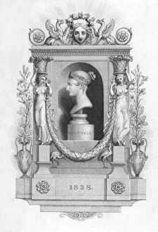 Queen Victoria (1819-1901) on engraving from the 1800s. Queen of Great Britain during 1837-1901