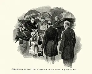 Jubilee Prints: Queen Victoria presenting Florence Dunn with a jubilee mug
