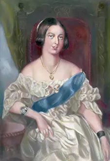 Sash Prints: Queen Victoria Seated Wearing Blue Sash