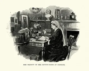Images Dated 31st October 2018: Queen Victoria in her sitting room at Osborne