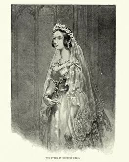 Queen Victoria (r. 1819-1901) Gallery: Queen Victoria in her Wedding Dress