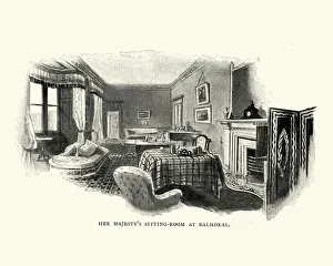 Images Dated 31st October 2018: Queen Victorias sitting room at Balmoral
