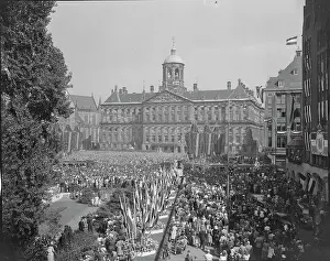 Amsterdam Prints: Queen Wilhelmina's Abdication Ceremonies Outdoors