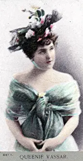 Queenie Vassar, actress, on Sweet Caporal Cigarettes tobacco card, 1887