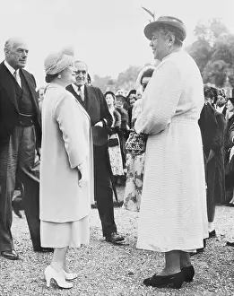 Hatfield Prints: Queens of England and Tonga Islands Conversing at Garden Party