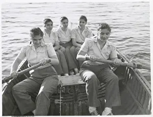 Marie Dionne Prints: The Quintuplets Rowing a Boat