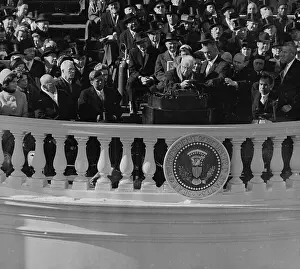 Inauguration Prints: R Frost Speaking/Johnson Up To Help Him
