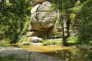 Images Dated 24th July 2012: Rabenstein rock and Klambach creek, a gorge near Klam, Muehlviertel region, Upper Austria