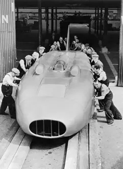 Race Assistants Giving Car of George Eyston a Shove