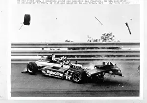 Foyt Prints: Race Car Breaking Up on Track
