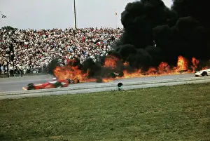 Fort Lee Prints: Race Cars on Fire at Indianapolis 500