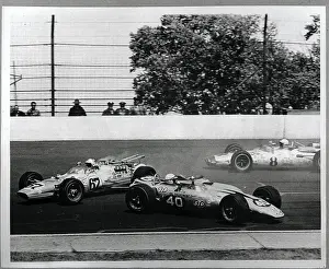 Foyt Prints: Race Cars Spinning out of Control at the Indianapolis 500