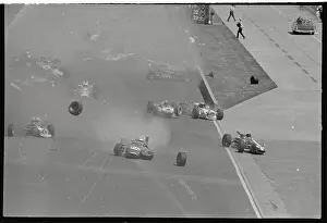 Race Cars and Wheels Skidding on Speedway