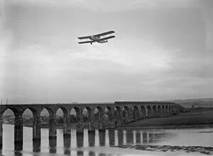 Flying Gallery: Race To Scotland; Imperial Airways Bi-plane, the City of Glasgow, flying over