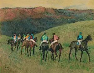 Jockey Prints: Racehorses in a Landscape, 1894. Artist: Degas, Edgar (1834-1917)
