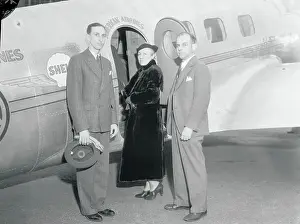 Racer Jimmy Doolittle With Wife and Robert Adamson by Airplane