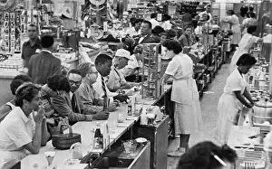 Waitress Prints: Racially Mixed Lunch Counter