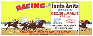Race Prints: Racing at Santa Anita, Arcadia, Dec. 25 to Mar. 12, 1:30 P.M