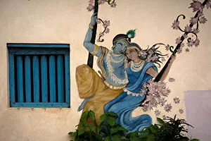 Fresco Wall Paintings Collection: Radha and Krishna