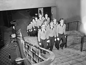 Radio City Music Hall Ushers Walking up Grand Staircase