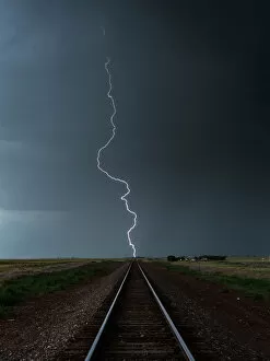 Images Dated 8th June 2016: Railroad Lightning Bolt. McClave, Colorado, USA
