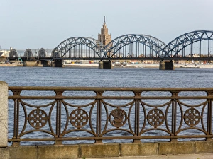 Railing Collection: Railway bridge over Daugava river, Riga