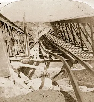Conflict Boer Prints: Railway Destroyed