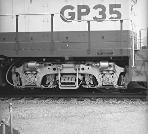 Freight Train Gallery: Part of railway freight car, (B&W)