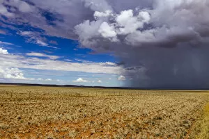 Rain front approaching at Helmeringshausen on road D707, south of Namibia, Africa