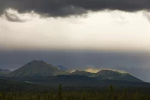 Images Dated 19th July 2011: Rain shower over the Alaska Range, mountain range in Alaska, USA, North America