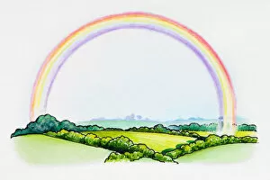 Images Dated 31st January 2008: Rainbow above field