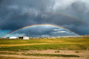 Images Dated 8th July 2015: Rainbow at Karakorum of A-vAorkhangai Province Mongolia