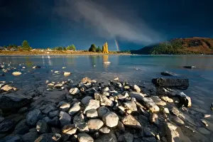 Rainbow at lake Tekapo