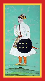 Persian Prints: Raja Karan wearing a white tunic