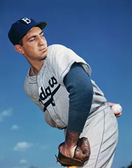 Professional Prints: Ralph Branca Getting Ready to Pitch Baseball