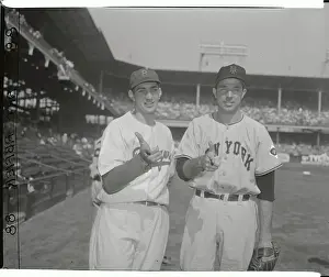 Ralph Branca Shaking Hands with Jim Hearn