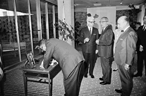 Arthur J Prints: Ralph Bunche Signing Visitor Registration