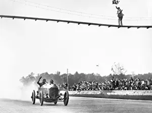 Ralph DePalma Crossing Finish Line