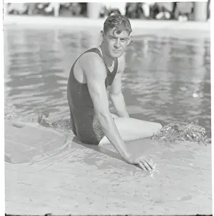 Austerity Prints: Ralph Flanagan Posing by Pool