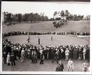 Tournament Prints: Ralph Guldahl Putting in Masters Tourney
