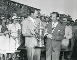 Ralph Guldahl and Sam Snead Sharing Trophy