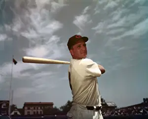 Ralph Kiner Posing with Bat