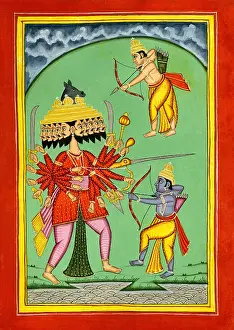 Rama Prints: Rama and Lak£maṇa fighting Ravaṇa