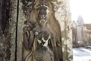 Ramayana and buddha carving face of bayon temple the poppular temple angkor thom