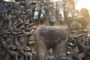 Bayon Prints: Ramayana and buddha carving face of bayon temple the poppular temple angkor thom