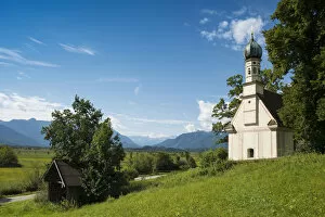 Images Dated 18th August 2014: Ramsachkircherl church or Church of St. George, Murnauer Moos, Murnau Moor, Murnau, Upper Bavaria