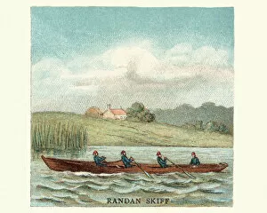 Images Dated 4th May 2017: Randan skiff rowing boat, 19th Century
